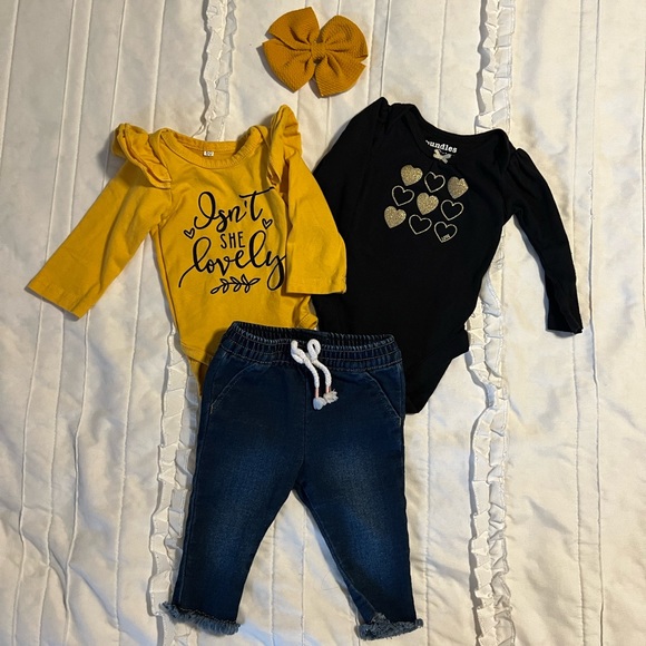Matching Sets Newborn Baby Girl Outfits Two Onesies With A Pair Of Leggings And Matc Poshmark